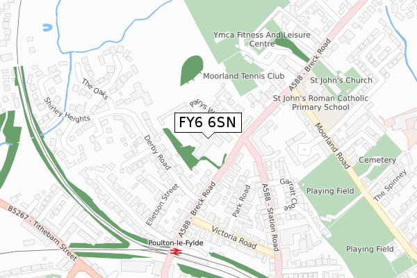 FY6 6SN map - large scale - OS Open Zoomstack (Ordnance Survey)