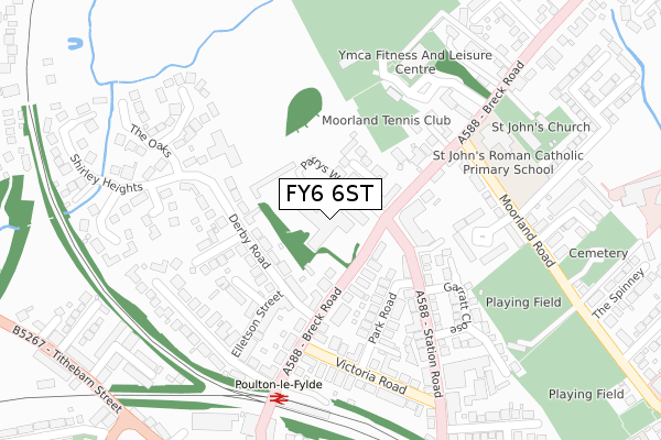 FY6 6ST map - large scale - OS Open Zoomstack (Ordnance Survey)