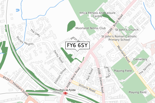 FY6 6SY map - large scale - OS Open Zoomstack (Ordnance Survey)