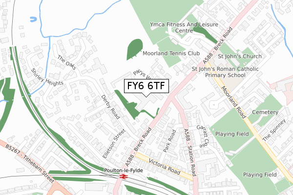 FY6 6TF map - large scale - OS Open Zoomstack (Ordnance Survey)