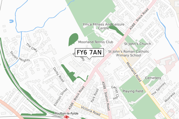 FY6 7AN map - large scale - OS Open Zoomstack (Ordnance Survey)