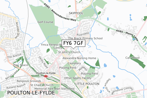 FY6 7GF map - small scale - OS Open Zoomstack (Ordnance Survey)