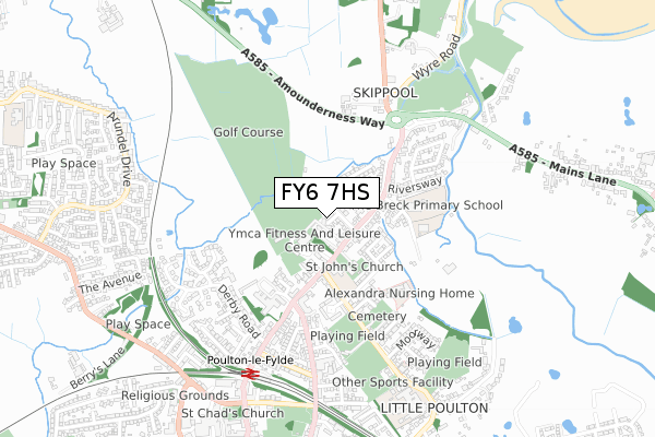 FY6 7HS map - small scale - OS Open Zoomstack (Ordnance Survey)