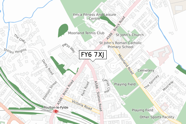FY6 7XJ map - large scale - OS Open Zoomstack (Ordnance Survey)