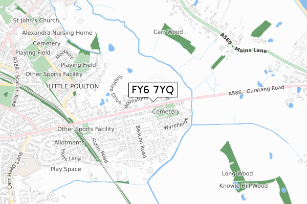 FY6 7YQ map - small scale - OS Open Zoomstack (Ordnance Survey) FY6 7YQ map - small scale - OS Open Zoomstack (Ordnance Survey)