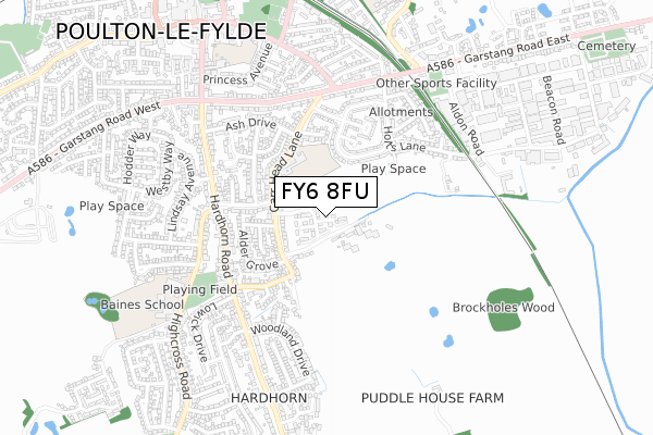 FY6 8FU map - small scale - OS Open Zoomstack (Ordnance Survey)