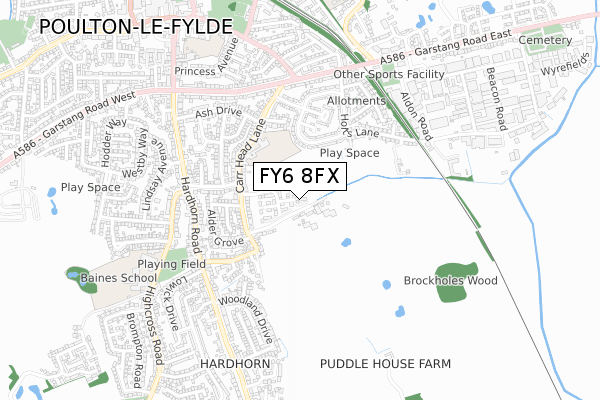 FY6 8FX map - small scale - OS Open Zoomstack (Ordnance Survey)