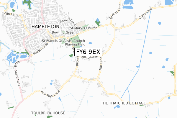 FY6 9EX map - small scale - OS Open Zoomstack (Ordnance Survey)