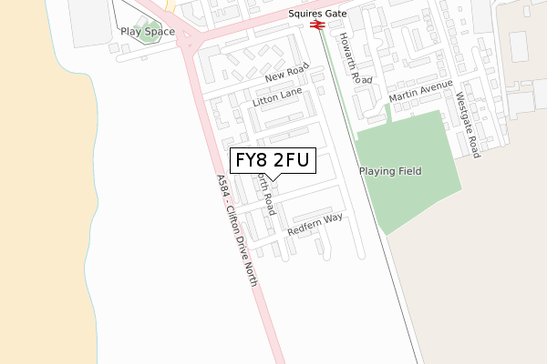 FY8 2FU map - large scale - OS Open Zoomstack (Ordnance Survey)