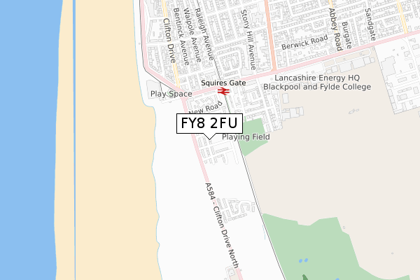 FY8 2FU map - small scale - OS Open Zoomstack (Ordnance Survey)