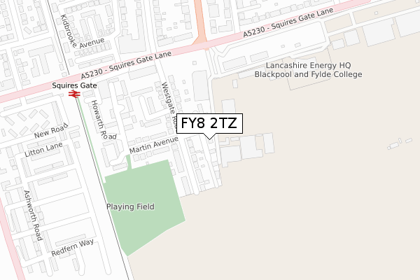 FY8 2TZ map - large scale - OS Open Zoomstack (Ordnance Survey) FY8 2TZ map - large scale - OS Open Zoomstack (Ordnance Survey)
