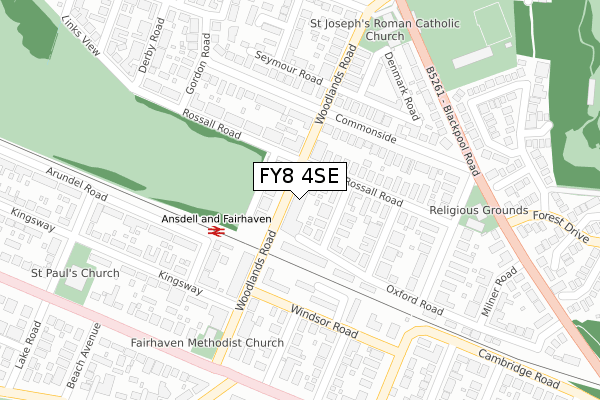 FY8 4SE map - large scale - OS Open Zoomstack (Ordnance Survey)