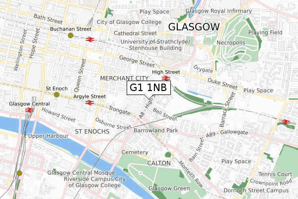 G1 1NB map - small scale - OS Open Zoomstack (Ordnance Survey)