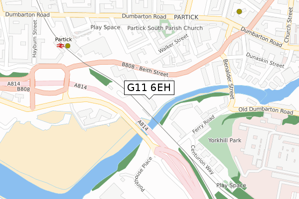 G11 6EH map - large scale - OS Open Zoomstack (Ordnance Survey)
