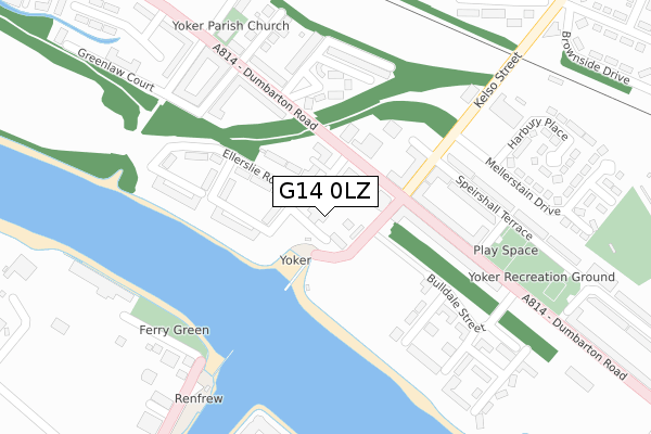 G14 0LZ map - large scale - OS Open Zoomstack (Ordnance Survey)