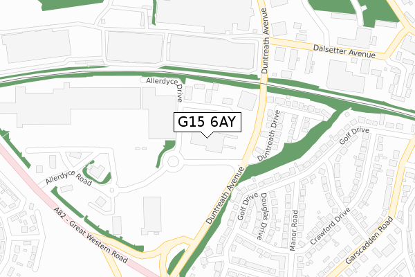 G15 6AY map - large scale - OS Open Zoomstack (Ordnance Survey)