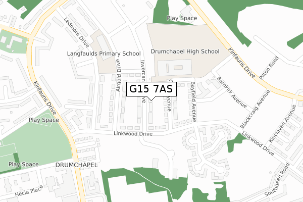 G15 7AS map - large scale - OS Open Zoomstack (Ordnance Survey)