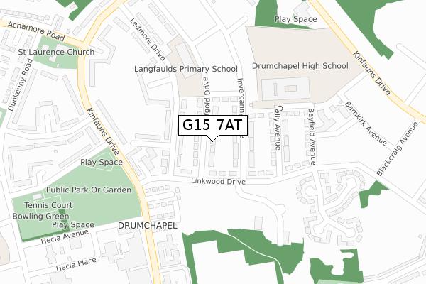 G15 7AT map - large scale - OS Open Zoomstack (Ordnance Survey)