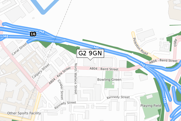 G2 9GN map - large scale - OS Open Zoomstack (Ordnance Survey)