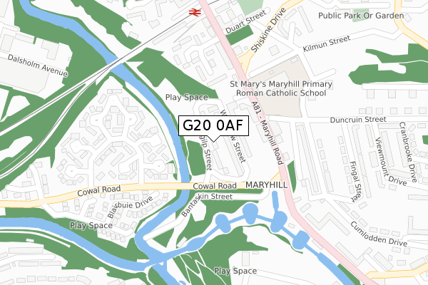 G20 0AF map - large scale - OS Open Zoomstack (Ordnance Survey)