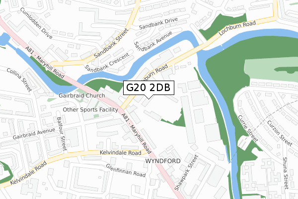 G20 2DB map - large scale - OS Open Zoomstack (Ordnance Survey)