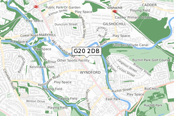 G20 2DB map - small scale - OS Open Zoomstack (Ordnance Survey)