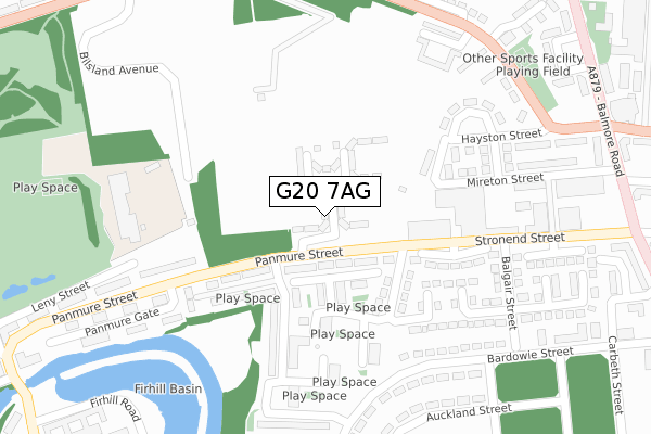 G20 7AG map - large scale - OS Open Zoomstack (Ordnance Survey)
