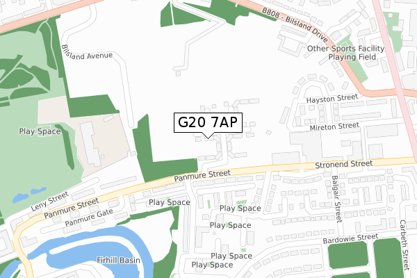G20 7AP map - large scale - OS Open Zoomstack (Ordnance Survey)