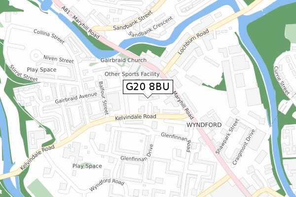 G20 8BU map - large scale - OS Open Zoomstack (Ordnance Survey)