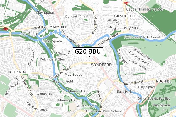 G20 8BU map - small scale - OS Open Zoomstack (Ordnance Survey)