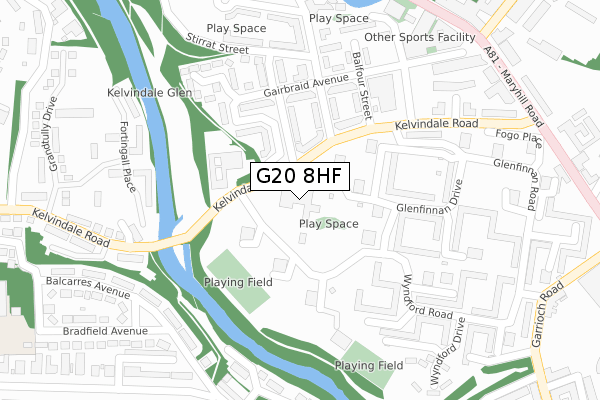 G20 8HF map - large scale - OS Open Zoomstack (Ordnance Survey)