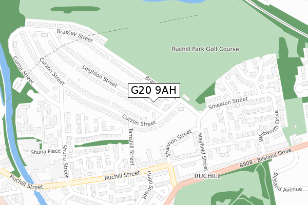 G20 9AH map - large scale - OS Open Zoomstack (Ordnance Survey)