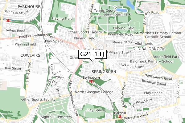 G21 1TJ map - small scale - OS Open Zoomstack (Ordnance Survey) G21 1TJ map - small scale - OS Open Zoomstack (Ordnance Survey)