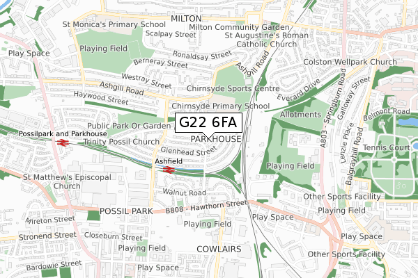G22 6FA map - small scale - OS Open Zoomstack (Ordnance Survey) G22 6FA map - small scale - OS Open Zoomstack (Ordnance Survey)