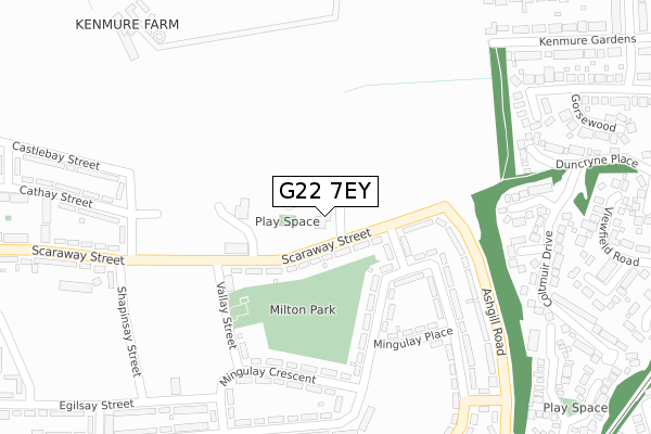G22 7EY map - large scale - OS Open Zoomstack (Ordnance Survey)