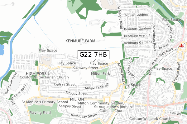G22 7HB map - small scale - OS Open Zoomstack (Ordnance Survey)