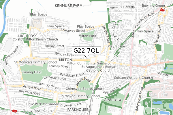 G22 7QL map - small scale - OS Open Zoomstack (Ordnance Survey) G22 7QL map - small scale - OS Open Zoomstack (Ordnance Survey)