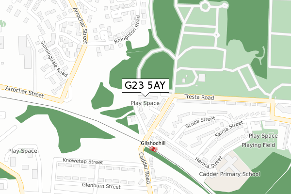 G23 5AY map - large scale - OS Open Zoomstack (Ordnance Survey) G23 5AY map - large scale - OS Open Zoomstack (Ordnance Survey)