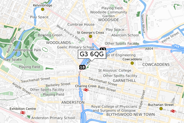 G3 6QG map - small scale - OS Open Zoomstack (Ordnance Survey)