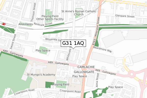 G31 1AQ map - large scale - OS Open Zoomstack (Ordnance Survey) G31 1AQ map - large scale - OS Open Zoomstack (Ordnance Survey)