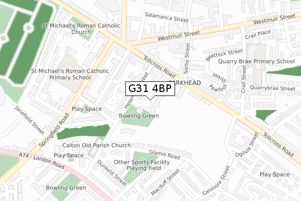 G31 4BP map - large scale - OS Open Zoomstack (Ordnance Survey)