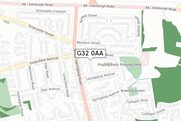 G32 0AA map - large scale - OS Open Zoomstack (Ordnance Survey)