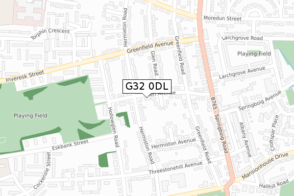 G32 0DL map - large scale - OS Open Zoomstack (Ordnance Survey)