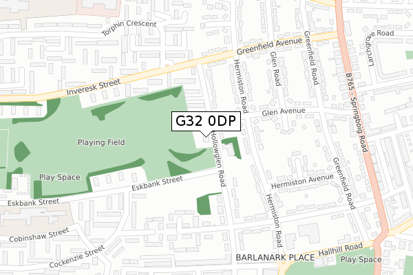 G32 0DP map - large scale - OS Open Zoomstack (Ordnance Survey)