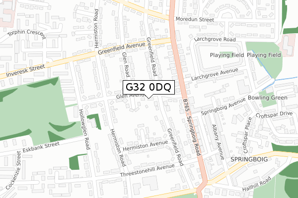 G32 0DQ map - large scale - OS Open Zoomstack (Ordnance Survey)