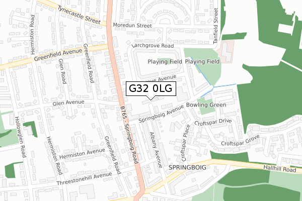 G32 0LG map - large scale - OS Open Zoomstack (Ordnance Survey)
