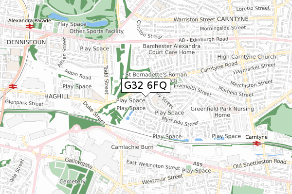 G32 6FQ map - small scale - OS Open Zoomstack (Ordnance Survey) G32 6FQ map - small scale - OS Open Zoomstack (Ordnance Survey)