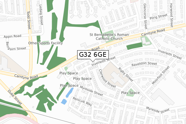 G32 6GE map - large scale - OS Open Zoomstack (Ordnance Survey)
