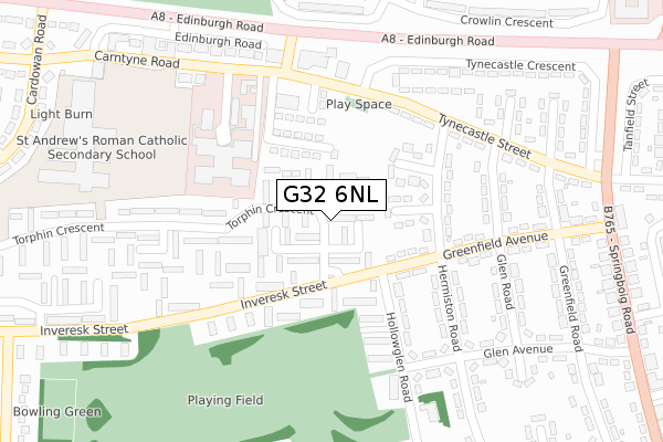 G32 6NL map - large scale - OS Open Zoomstack (Ordnance Survey)