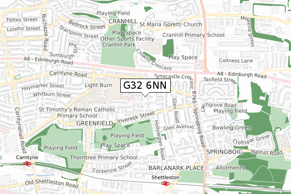 G32 6NN map - small scale - OS Open Zoomstack (Ordnance Survey)